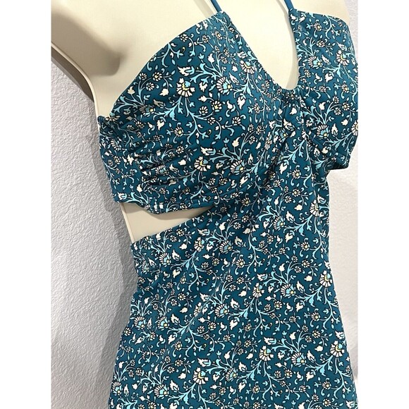 Ann Taylor Loft Beach Women Swimsuit 2-Piece Green Floral Tankini Bikini Medium - Picture 7 of 14